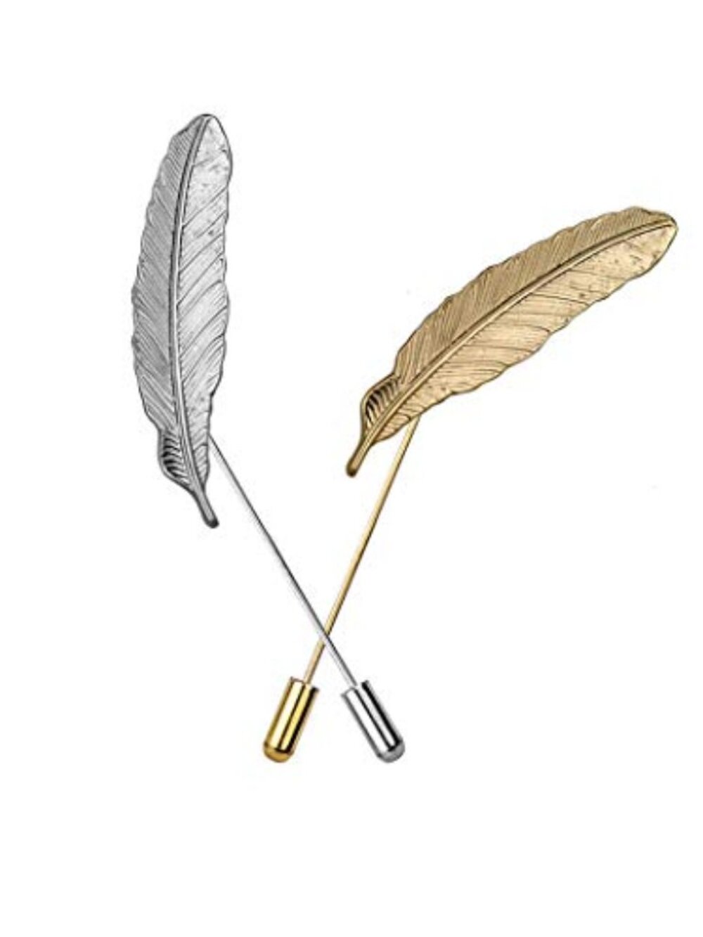 Man Brooch Pin Lapel Stick‎ Pin Suit Tie Feathers Vintage Leaves Brooch Badge